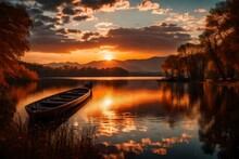 Sunset Silent At The Lake