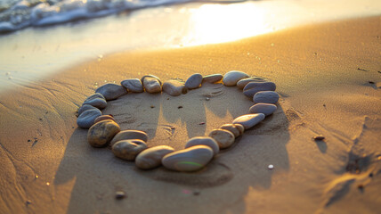 Wall Mural - Seashore. Heart on the seashore