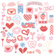Valentine' Day element doodle hand draw decoration vector and illustration