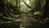 Fototapeta Natura - Beautiful tropical rainforest landscape