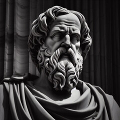 Wall Mural - Socrates, Greek philosopher from Athens, founder of Western philosophy. Socrates bust sculpture, ancient Greek philosopher from Athens. ancient Greek philosopher.	