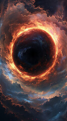 Wall Mural - Fiery planet in outer space