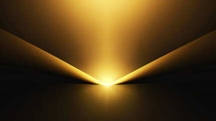 Wall Mural - A golden triangle spotlight casting a warm, focused beam of light.