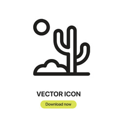 Poster - Cactus icon vector. Linear-style sign for mobile concept and web design. Cactus symbol illustration. Pixel vector graphics - Vector.	