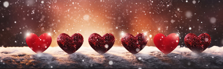 Romantic Heart Love: A Red Winter Wonderland