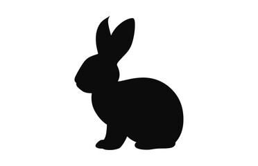 Wall Mural - Easter Bunny silhouette vector black Clip art