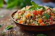 Quinoa dish with vegetables, diet cereal, rice substitute