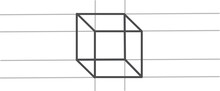 Sketch Of A Cube Hand Drawn With Axes