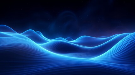 Wall Mural - illuminate your designs with mesmerizing wavy blue lines - captivating illustration available on ado