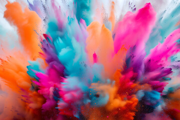 abstract background of sprayed colorful holi paint