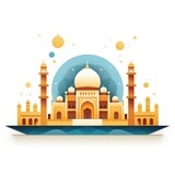 Fototapeta Londyn - Ramadan kareem flat background illustration for Islamic greeting card