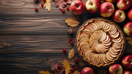 Wall Mural - apple pie onapple pie on the table the table