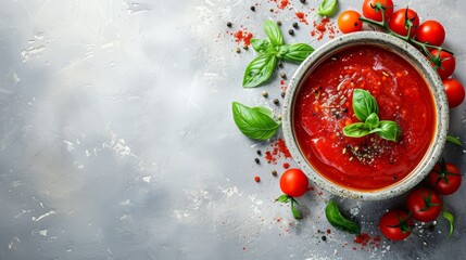 Wall Mural - Tomato sauce in a bowl