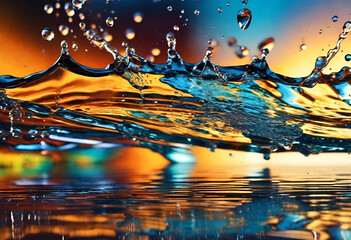 Wall Mural - Colourful water splash