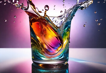 Wall Mural - Colourful water splash