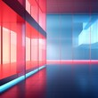 minimalist modern interior in fluorescent colors