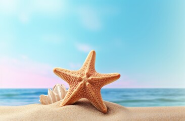 Wall Mural - Sand with a starfish on the beach