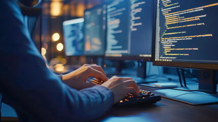 hands typing on a computer keyboard