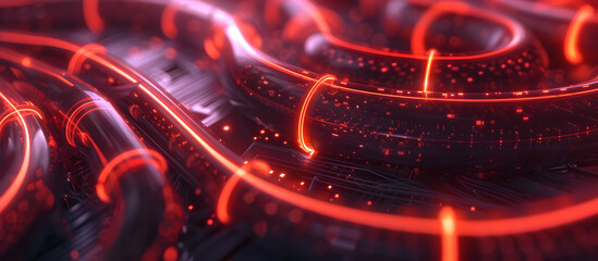 3d rendering of abstract technology concept. Futuristic background with glowing neon elements.