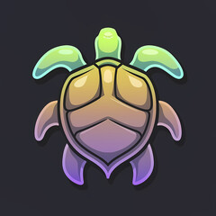 Wall Mural - Colorful Gradient Turtle Logo Artwork.