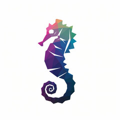 Wall Mural - Gradient Colored Logo of a Seahorse.