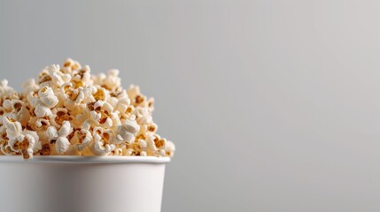 Wall Mural - A popcorn bucket overflowing with golden kernels, promising a delicious movie-watching experience