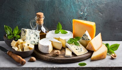 Wall Mural - different kinds of cheeses