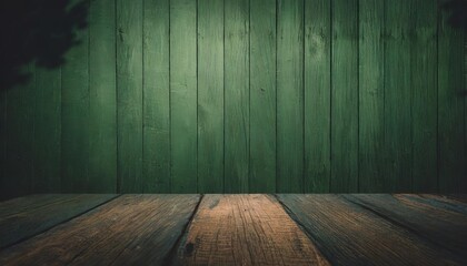 Wall Mural - dark green wood natural texture background vignette and dark shadow effect