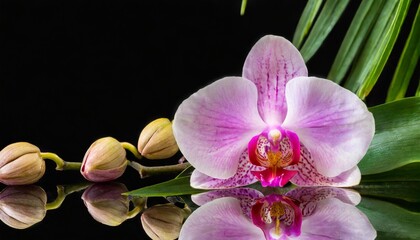  orchid with reflection in the panorama