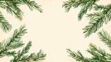 Fototapeta Sypialnia - seamless background with coniferous branches pattern, coniferous, fir, 