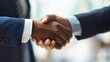 © Nemanja - Two Businessmen handshake representing cooperation in their businesses, African American and Caucasian business people in elegant suits, new client negotiation, contract partnership