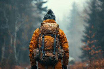 Poster - A traveler holding a card with the quote 