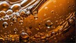 Bubbles rising in orange cola liquid from Generative AI