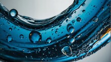 Bubbles Rising In Blue Colored Cola Soda Liquid From Generative AI