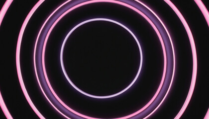 Wall Mural - Simple neon glowing circle isolated on black background