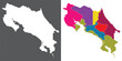 Costa Rica map. Map of Costa Rica in set