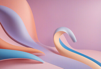 Wall Mural - abstract 3d art with rounded shapes and smooth curves