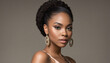 Stunning African American Fashion Model gazing confidently - Beauty and Fashion Concept
