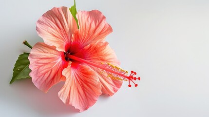 Canvas Print - Fresh hibiscus flower isolated on white background. Focus point