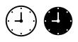 Time Line Icon Set. Clock alarm schedule symbol in black and blue color.