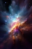 Fototapeta Sypialnia - 
Vibrant Nebula: Cloudy and Colorful Cosmic Phenomenon

