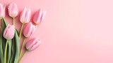 Fototapeta Tulipany - Women's Day, Valentine's Day, Mother's Day background concept, empty floral background with copy space