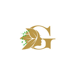Sticker - Beauty face logo design with premium concept letter G