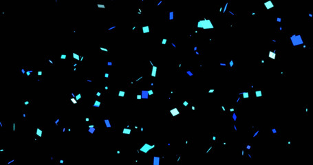Confetti falling party popper explosion motion graphic. Ideal for graduation, weddings, birthday parties, and streamers.Vertical animation for mobile and social media use. Square swirling particles.