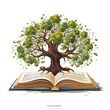 illustration old book and tree lustra png