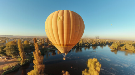 Wall Mural - Hot air balloon in flight.