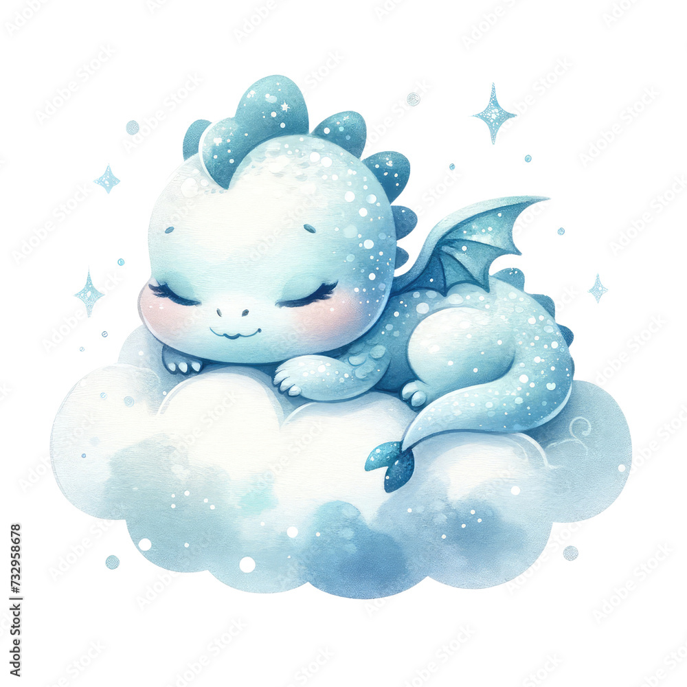 Baby Dragon in Spring Fantasy Illustration | Whimsical Art Print Cute ...