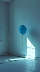 Poster - a balloon floating in the air in a room