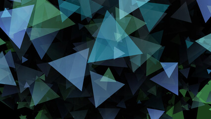 Wall Mural - abstract digital background with triangles. 3d rendering. 4k. isolated black background.