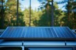 solar panels on a roof of camper van